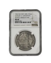 1962 Century 21 Expo Official Space Age US Mint Silver Medal NGC MS 68 - $239.40 CAD