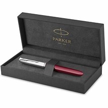 Parker 51 Fountain Pen | Burgundy Barrel with Chrome Trim | Fine Nib with Black  - £81.11 GBP