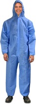 Blue Painters Suit Disposable XL, Pack of 25, SMS Coveralls with Hood - £102.46 GBP