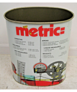 Vintage 1970s J.L. Clark Metric System Measurements Conversions Trash Ca... - $39.99