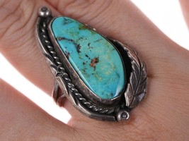 sz7.5 Vintage Native American sterling turqoise ring - £89.55 GBP