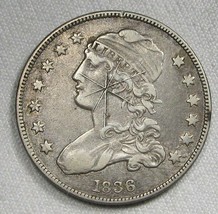1836 Silver Capped Bust Quarter XF Details Coin AG467 - £240.67 GBP