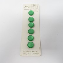 6 Vintage Le Chic 9/16&quot; Light Green Plastic buttons on Card made in Japan - £5.34 GBP