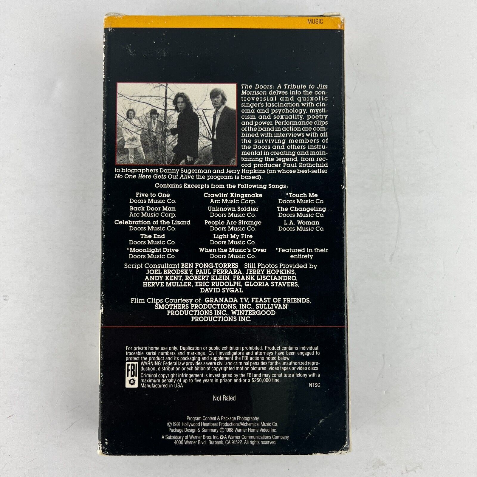 The Doors: A Tribute to Jim Morrison VHS Video Tape - VHS Tapes