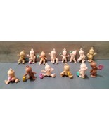 Vintage 1988 LJN Toys Oodles 2.5&quot; Mini Baby Figures 14 pc Baby Shower Toy - £91.20 GBP