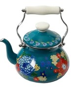 Pioneer Woman ~ Dazzling Dahlia ~ 2 Quart Tea Kettle ~ Enamel on Steel ~... - $76.69 CAD