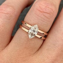 1.58 CT Marquise Cut Unique Double Band Ring, Anniversary Solitaire Wedding Ring - £82.11 GBP