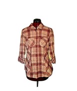 Style &amp; Co Shirt Multicolor Women Snap Front  Size Small Roll Tab Sleeve... - $33.37