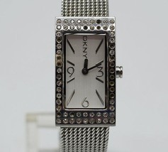 Women&#39;s DKNY Silver Tone Rectangle Dial Analog Quartz Watch Wristwatch - £11.72 GBP
