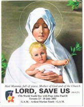 Prayer Card Sticker 17th World Youth Day Toronto 2002 - £1.58 GBP