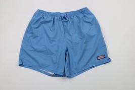 Vineyard Vines Mens XL Spell Out Striped Lined Swimming Swim Trunks Shorts Blue - £31.34 GBP