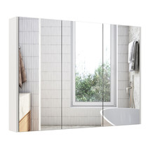 Mirrored Bathroom Cabinet Wall Mounted Multipurpose Bathroom Organizer W... - £186.46 GBP