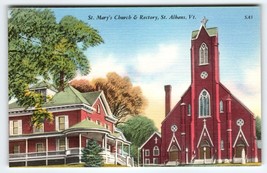 Air View Ariel St Albans Vermont Linen Postcard Unused Tichnor Bros Bird... - $11.40