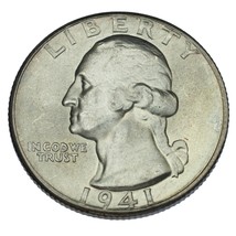 1941-D Washington Argent Quarts 25c (Brilliant Uncirculated, Bu État) - $413.19