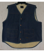 EXCELLENT VINTAGE Sears GENUINE ROEBUCKS SHERPA LINED DENIM VEST  SIZE L - €40,56 EUR