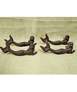 4 Cast Iron NAUTICAL MERMAID Drawer Pull Door Handles Gate Rustic Beach ... - $21.49