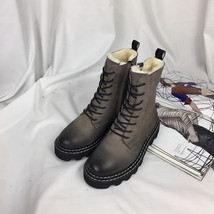New Retro Martin Boots for Women Genuine Leather Platform Zipper Warm Winter Sno - £149.83 GBP