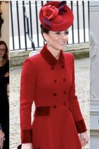 CUSTOM MADE Kate Middleton Duchess of Cambridge Wool and velvet double b... - £439.09 GBP