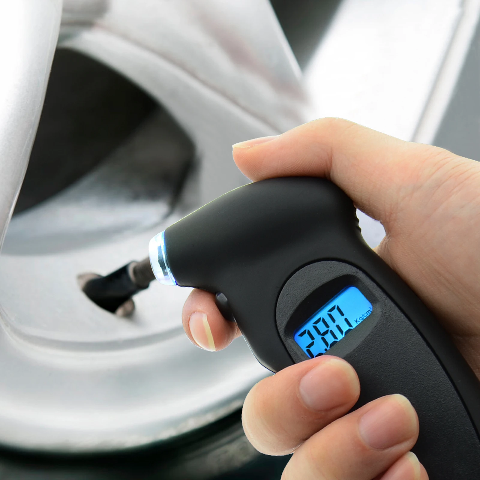 Digital Car Tire Pressure Gauge LCD Display Manometer - High Precision Measure - £12.74 GBP