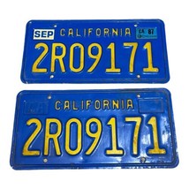 Vtg California 1987 license plate set Original Tag Set Matching Pair 2R0... - $130.89