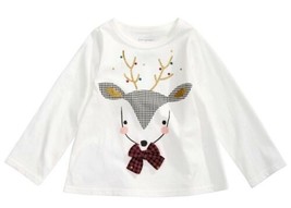 First Impressions Baby Girls' Reindeer T-Shirt, 18M - New! - $10.88