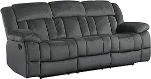 Homelegance Laurelton 90&quot; Microfiber Double Reclining Sofa, Gray - $1,701.99