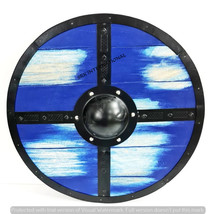 Medieval Wooden Unique Viking Shield Battle Ready Viking Shield Perfect Cosplay - £143.48 GBP