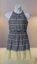 Old Navy Sleeveless Striped Blue, White, Yellow Dress Size Medium Knee L... - $13.85