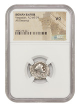 Ancient Roman: Vespasian (AD 69-79) AR Denarius NGC VG - £107.87 GBP