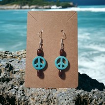 Handmade By Donovan Earrings Boho Bead Dangle Artisan Blue Beach Core Peace - £11.08 GBP