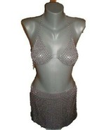 Chainmail Bra &amp; Skirt Girl Clothing Viking Sexy Costume for Medieval/hal... - £52.78 GBP+