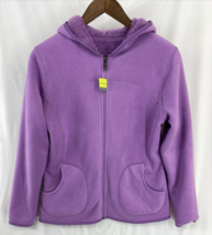 Tek Gear Reversible Purple Fleece Hooded Sherpa Long Sleeve Jacket  L NWT - $31.34