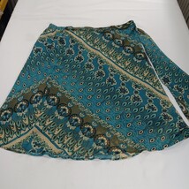 Dressbarn RN#94174 Women's Green Floral Elastic Waist Pull On Skirt Size Skirt image 11