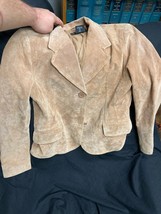 Vintage Metro Style Size 6 Womens Light Brown Colored Leather Jacket - £19.55 GBP