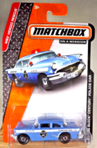 2013 Matchbox 76/120 Mbx Heroic Rescue &#39;56 Buick Century Police Car Flat Blue - £8.60 GBP