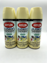 3 Krylon Fusion For Plastic Spray Paint 2334 Buttercream 12 oz Discontin... - $63.57
