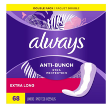 Always Anti-Bunch Xtra Protection Daily Liners, Extra Long Absorbency Un... - $20.99