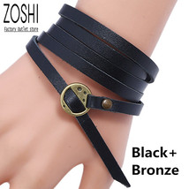ZOSHI 2020 New Fashion Brown Leather Bracelet Leisure Retro Multi-layer Bracelet - £11.61 GBP
