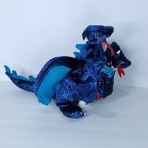 Folkmanis Dragon Puppet 15" Long Full Body Blue Three Heads Soft Plush Shiny - £23.73 GBP