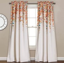 Lush Décor Weeping Flowers Room Darkening Curtain Turquoise Tangerine 52&quot;x84&quot; - £31.88 GBP