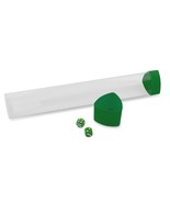 2 BCW Clear Tri-oval Playmat Tubes With 2 Green Dice and Caps - $14.69