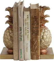 Da7076 Pineapple Shaped Gold Resin Bookends, By Creative Co-Op, Are, Piece Set. - £31.95 GBP