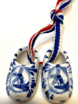 VTG Hand Painted Porcelain Miniature Dutch Clogs Holland Blue Delft Windmills - £8.44 GBP