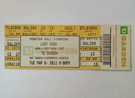 2011 Lady Gaga Concert Ticket Boston TD Garden Born This Way Monster Ball - £85.64 GBP