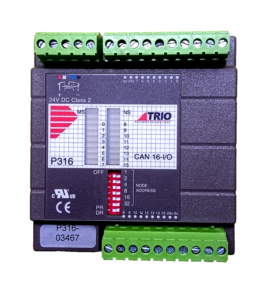 Trio Motion P316 CAN 16-I/O Digital Input/Output Expansion Module 24VDC ... - $69.00