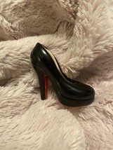 Nora Fleming mini High Heel shoe Retired Black Red A236 - £394.98 GBP