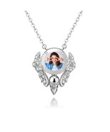 Custom Necklace With Photo on It and Winged Skull Adorned Engagement Pen... - $285.25 CAD