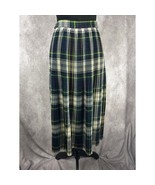 Vtg Accordion Maxi Skirt Wm S Green Tartan Plaid 100% Wool Dress Stewart... - €33,67 EUR