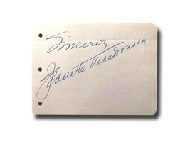 Jeanette Macdonald Hand Signed Album Page Cut JSA COA Autograph Actress Maytime - £184.55 GBP