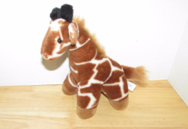 Nanco giraffe firm standing 8" tan feet black ossicones horns vintage brown - £8.99 GBP